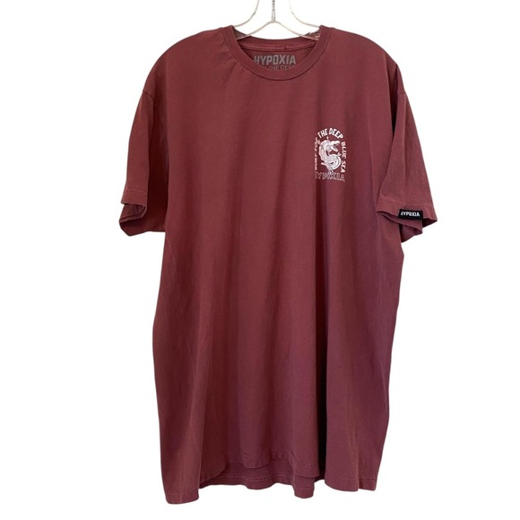 Hypoxia Anguila Pigment T-Shirt Men's Maroon Red XL Spearfishing Cotton Tee - Picture 3 of 13